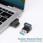USB 3.1 90 Degree Up/Down Angle Adapter USB-A Male to USB-A Female Right Angle Coupler – Compatible with PC Laptop USB Hub