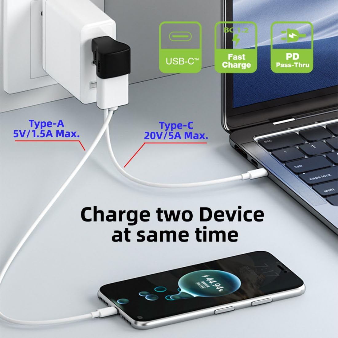 USB C Splitter USB C to USB 2.0 USB C 20Gbps PD100W 4K60Hz Extensions Adapter for HDTV Disk Keyboard Mouse Support Steam Deck Cooling and Charging at The Same time