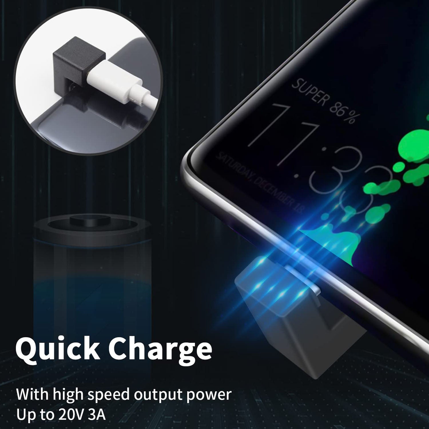 USB C U Shape Adapter USB C 180 Degree Adapter 10Gbps USBC to USBC Extension Adapter with (Type-C 3.1 Gen 2) Data Fast Charging Connector for Mobile Phone Laptop Galaxy