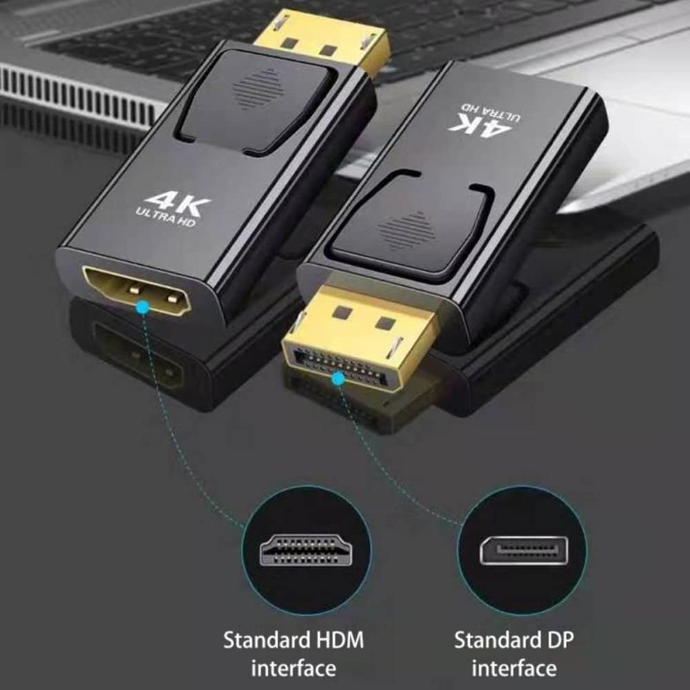 DisplayPort Male to HDMI-Compatible Female Adapter – 4K 1080P DP to HDMI-Compatible Converter for PC Laptop Desktop Monitor TV Projector