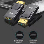 DisplayPort Male to HDMI-Compatible Female Adapter – 4K 1080P DP to HDMI-Compatible Converter for PC Laptop Desktop Monitor TV Projector