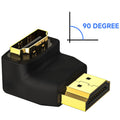 Right Angle HDMI-Compatible Adapter 90°/270° – Male to Female 4K@60Hz 18Gbps Gold-Plated for Wall-Mounted TV Monitor Projector