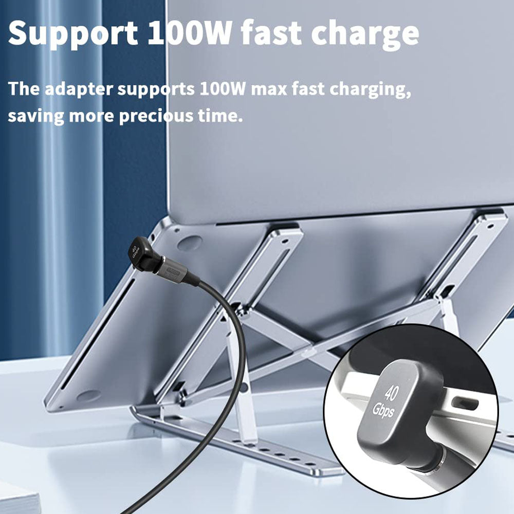 USB C 180 Degree Adapter 40Gbps and 100w Fast Charging U-Shaped Type C Male to Female Adapter Compatible Thunderbolt 3 for ROG Ally Steam Deck