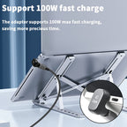 USB C 180 Degree Adapter 40Gbps and 100w Fast Charging U-Shaped Type C Male to Female Adapter Compatible Thunderbolt 3 for ROG Ally Steam Deck