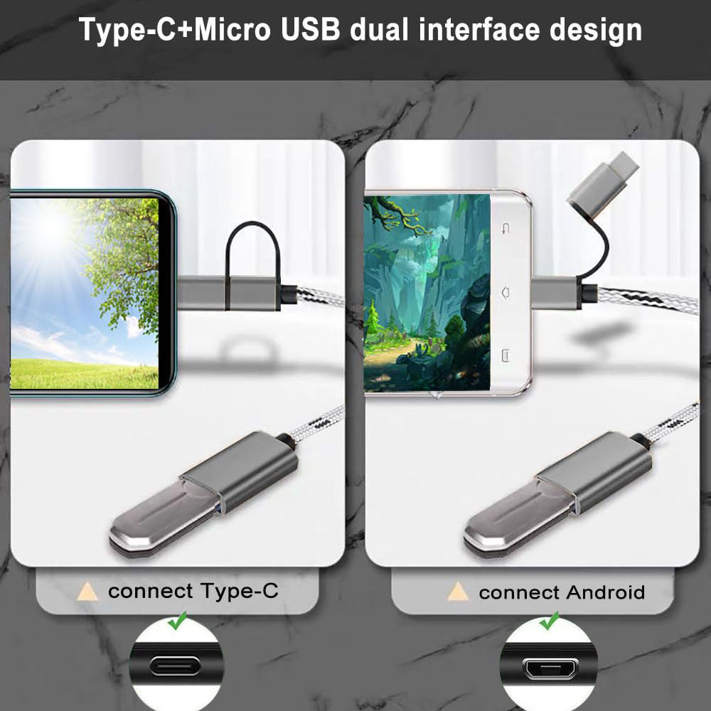 2-in-1 USB C/Micro USB to USB Adapter USB to USB C OTG Adapter Cable Compatible with Samsung Galaxy S21 S22 S23 Note 20/10 A53 Google Pixel and More Android Devices