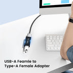 USB 3.0 Female to Female Adapter Coupler – Connect Two USB-A Male Cables Extension Connector Compatible with PC Laptop Power Bank