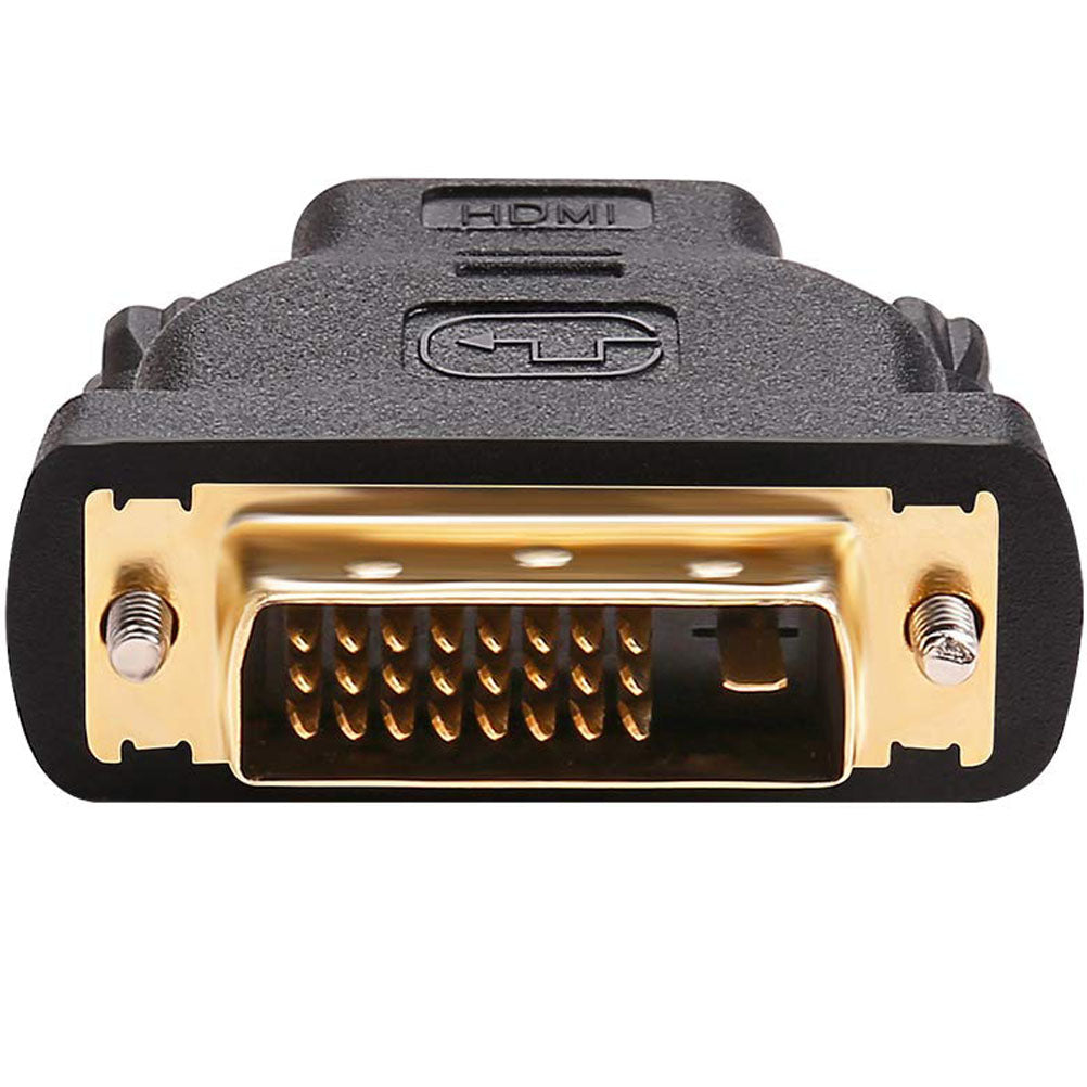 DVI-D 24+1 Male to HDMI-Compatible Female Adapter Bidirectional – 4K@30Hz 1080P Gold-Plated Thumbscrew for PC Monitor TV Gaming Console