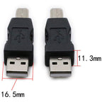 USB 2.0 Type A Male to Type B Male Adapter Plug and Play Compatible with PC Mac Printer Scanner