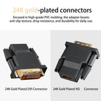 DVI-D 24+1 Male to HDMI-Compatible Female Adapter Bidirectional – 1080P@60Hz 24K Gold-Plated for PC Monitor Projector TV Gaming Console