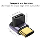 USB C 40Gbps Adapter 90 Degree Right Angle USB C Male To Female Extender 100W Fast Charging for Steam Deck Switch Laptop