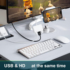 3-in-1 Lightning-Compatible to HDMI-Compatible + USB-A + Charging Adapter – 1080P Screen Mirror USB Camera OTG for iPhone 14/13/12/11/X/8/7/6/5