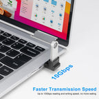 USB 3.1 90 Degree Up/Down Angle Adapter USB-A Male to USB-A Female Right Angle Coupler – Compatible with PC Laptop USB Hub