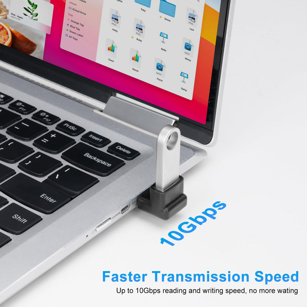 USB 3.1 90 Degree Up/Down Angle Adapter USB-A Male to USB-A Female Right Angle Coupler – Compatible with PC Laptop USB Hub