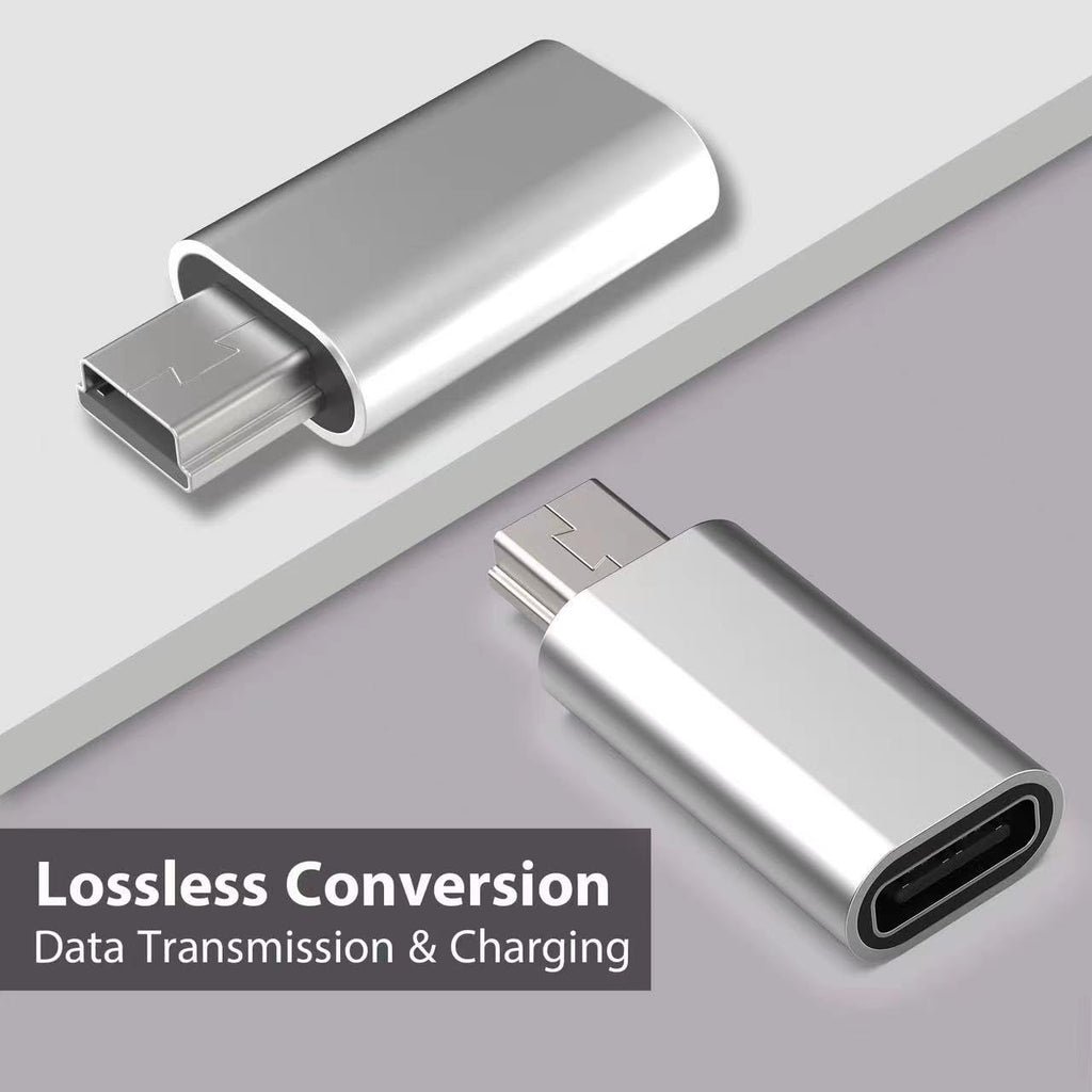 Mini USB to USB-C Adapter Mini USB 2.0 Male to Type-C Female – Compatible with PS3 Controller GoPro Digital Camera Dash Cam GPS