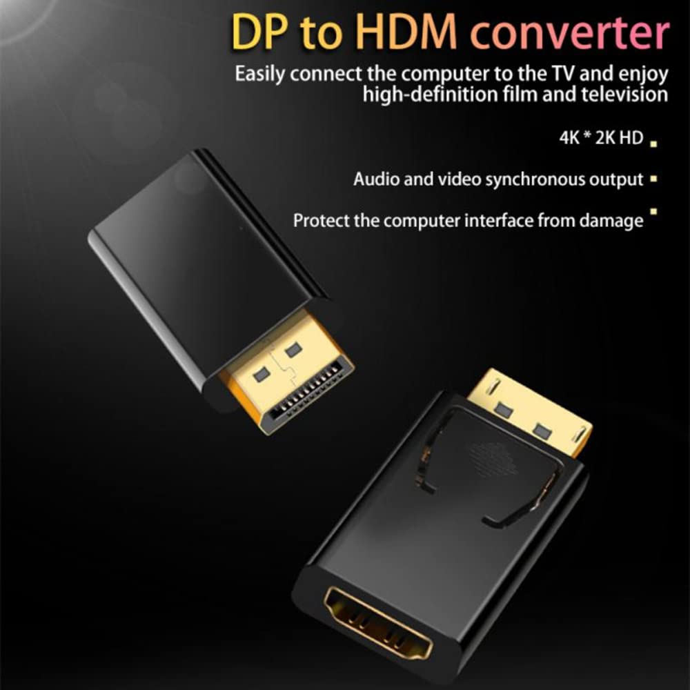 DisplayPort Male to HDMI-Compatible Female Adapter – 4K 1080P DP to HDMI-Compatible Converter for PC Laptop Desktop Monitor TV Projector