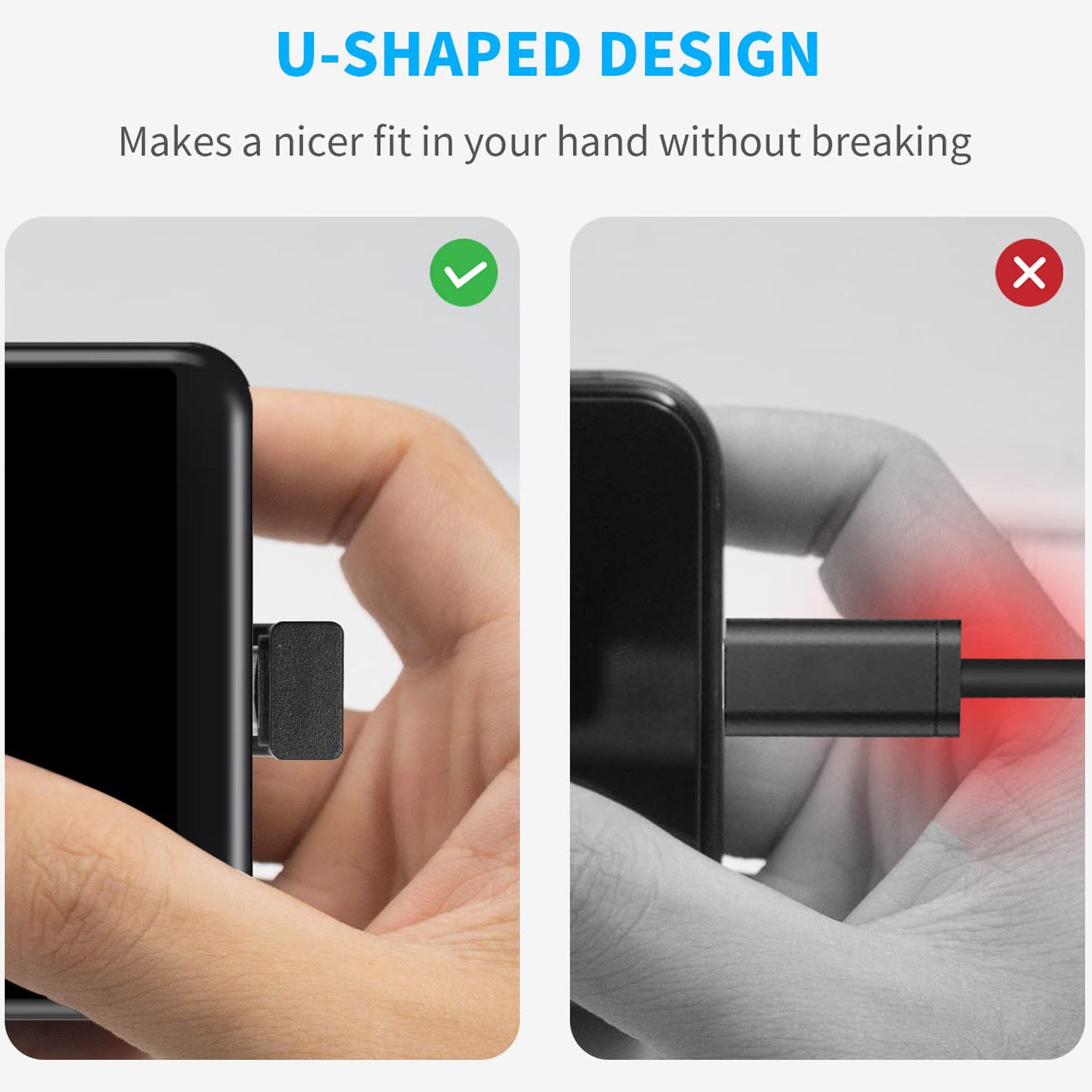 USB C U Shape Adapter USB C 180 Degree Adapter 10Gbps USBC to USBC Extension Adapter with (Type-C 3.1 Gen 2) Data Fast Charging Connector for Mobile Phone Laptop Galaxy