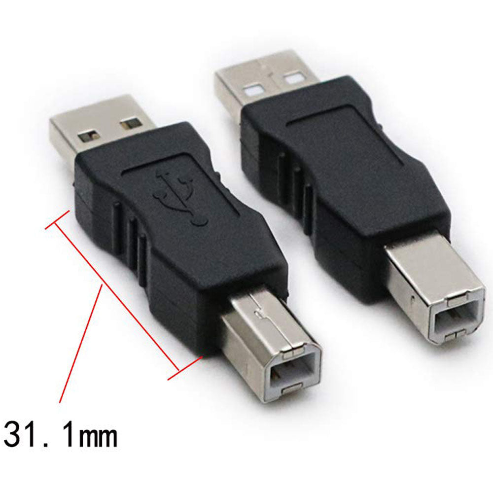 USB 2.0 Type A Male to Type B Male Adapter Plug and Play Compatible with PC Mac Printer Scanner