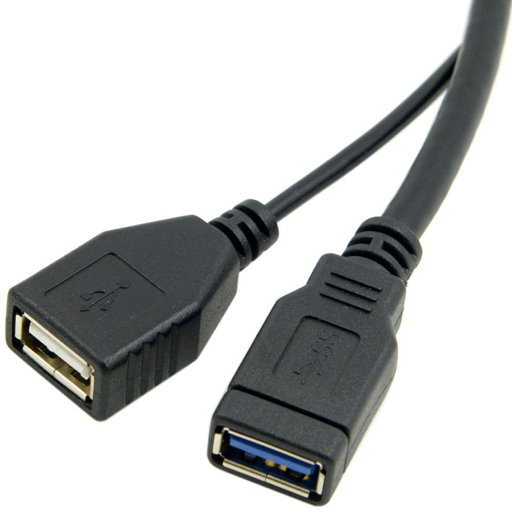 USB 3.0 Y Cable 1 Male to Dual Female Splitter – USB 3.0 Data & Power + USB 2.0 Power for 2.5" Portable Hard Drive 30cm