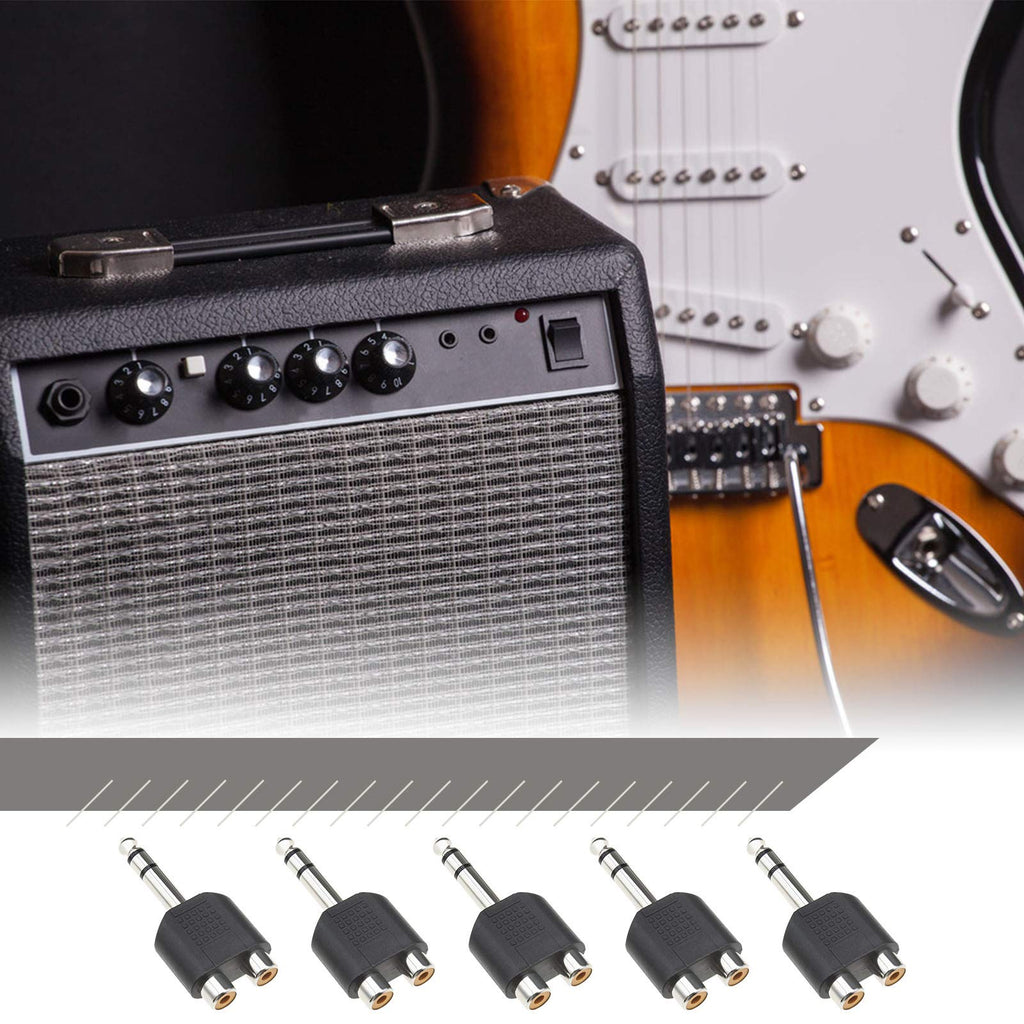 6.35mm (1/4 Inch) Stereo TRS Male to Dual RCA Female Adapter – Audio Splitter for Home Theater Amplifier DJ Mixer Speaker