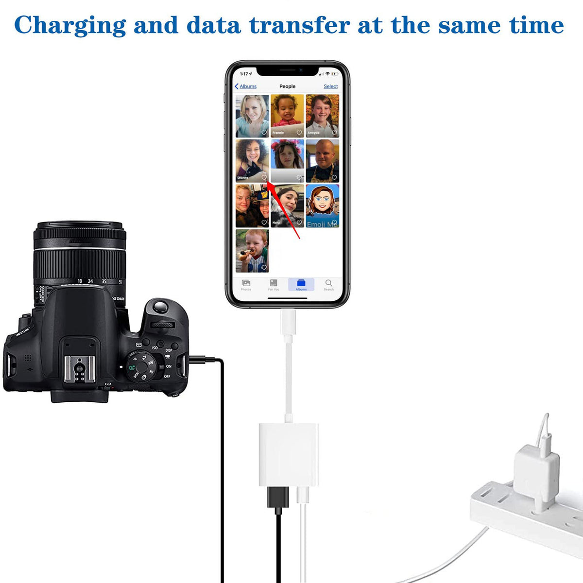 Lightning-Compatible to USB 3.0 OTG Adapter with Charging Port – 5Gbps File Transfer for iPhone iPad Camera Card Reader Flash Drive Keyboard