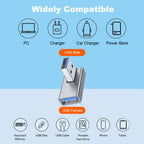 90 Degree USB-A Male to Female Adapter Right-Facing Angle – USB 3.0 5Gbps 15W Charging Aluminum for PC Laptop Charger Power Bank