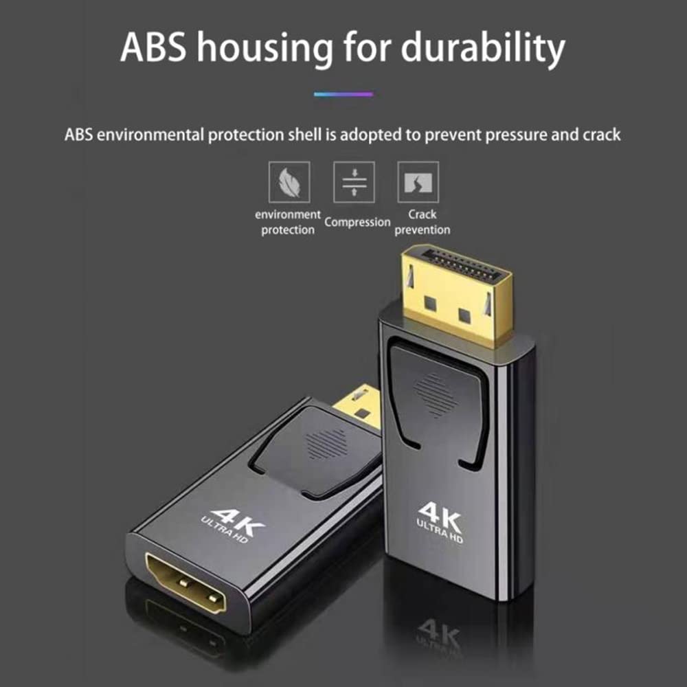 DisplayPort Male to HDMI-Compatible Female Adapter – 4K 1080P DP to HDMI-Compatible Converter for PC Laptop Desktop Monitor TV Projector