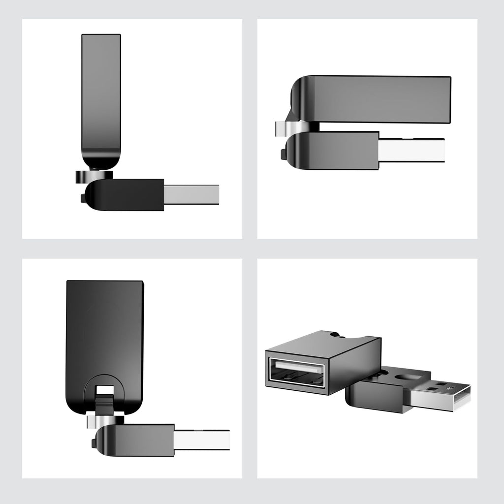 360° Rotating USB 2.0 Male to Female Adapter 90° Foldable Extension Converter – Compatible with Laptop, PC, TV, Hard Drive