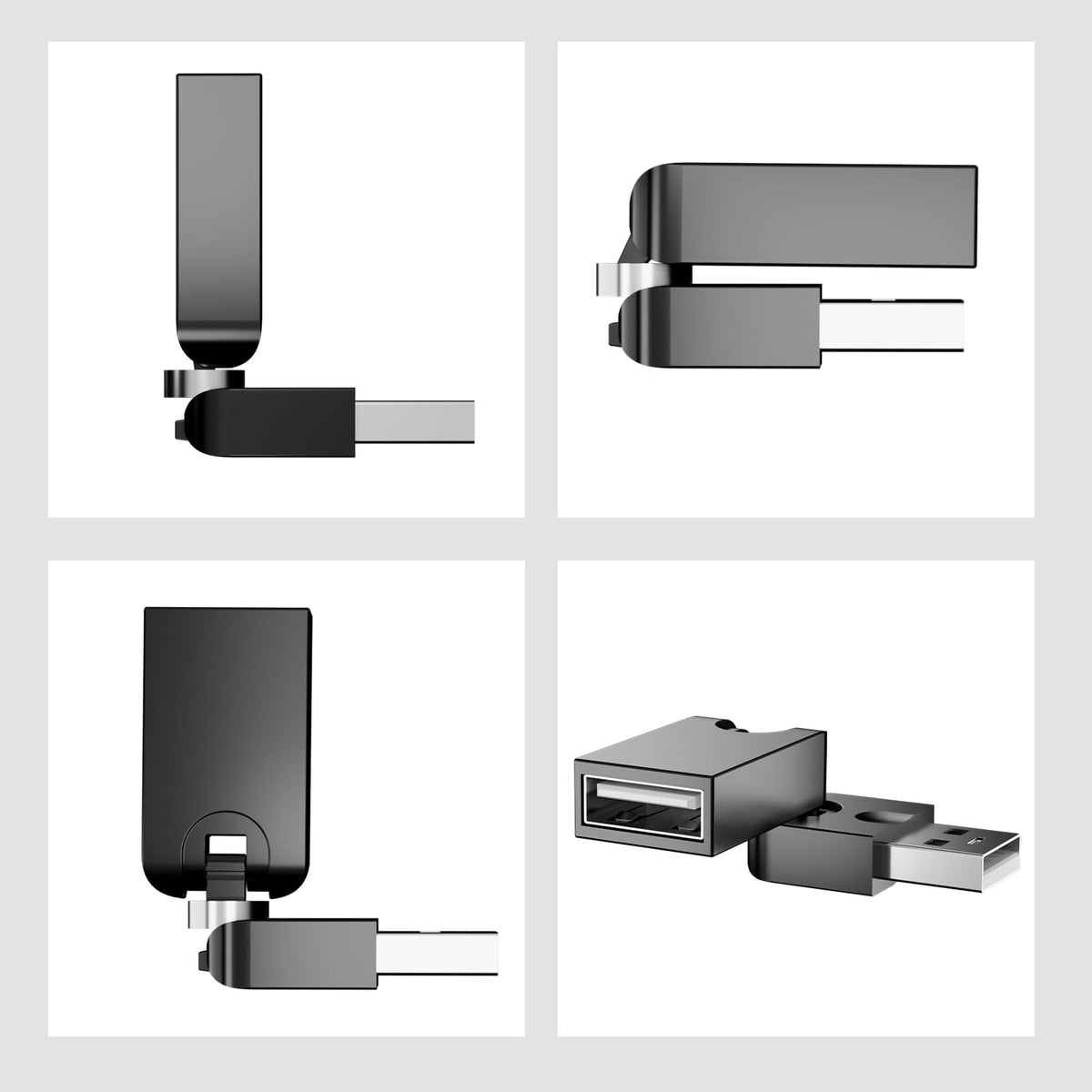 360° Rotating USB 2.0 Male to Female Adapter 90° Foldable Extension Converter – Compatible with Laptop, PC, TV, Hard Drive