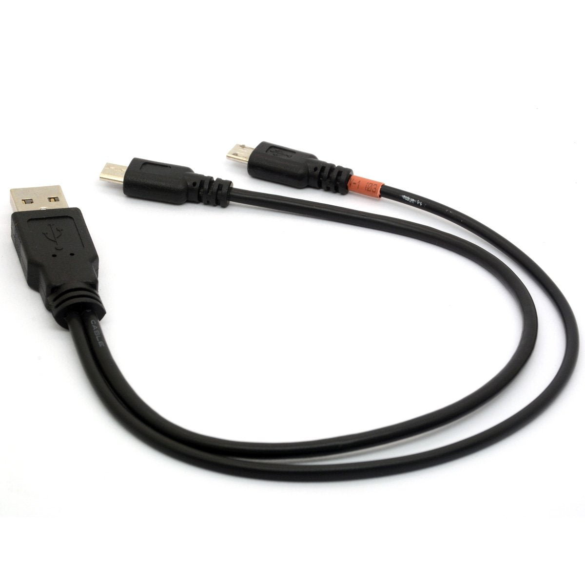 USB 2.0 A to Dual Micro USB Y Splitter Cable – Charge and Sync 2 Devices Simultaneously Compatible with Android Samsung PS4 Hard Drive
