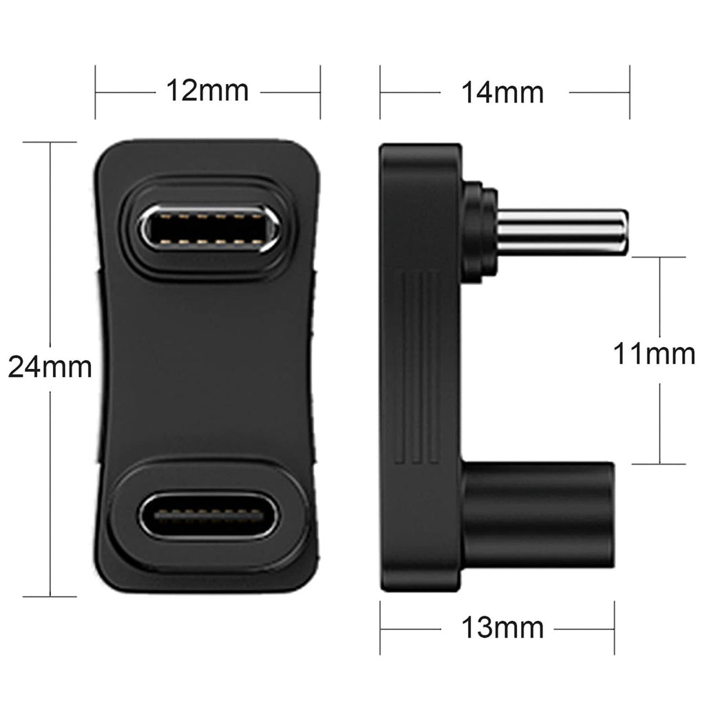 180 Degree Angle USB C Adapter 180° U Shape Male to Female 10Gbps PD 100W Adapter Compatible with Steam Deck Switch Laptop Tablet Phone and More Type C Devices