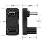 180 Degree Angle USB C Adapter 180° U Shape Male to Female 10Gbps PD 100W Adapter Compatible with Steam Deck Switch Laptop Tablet Phone and More Type C Devices