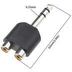 6.35mm (1/4 Inch) Stereo TRS Male to Dual RCA Female Adapter – Audio Splitter for Home Theater Amplifier DJ Mixer Speaker
