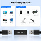 USB 3.0 Female to Female Adapter Coupler – Connect Two USB-A Male Cables Extension Connector Compatible with PC Laptop Power Bank