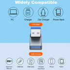 90 Degree USB-A Male to Female Adapter Upward Right Angle – USB 3.0 5Gbps 15W Charging Aluminum for PC Laptop Charger Power Bank