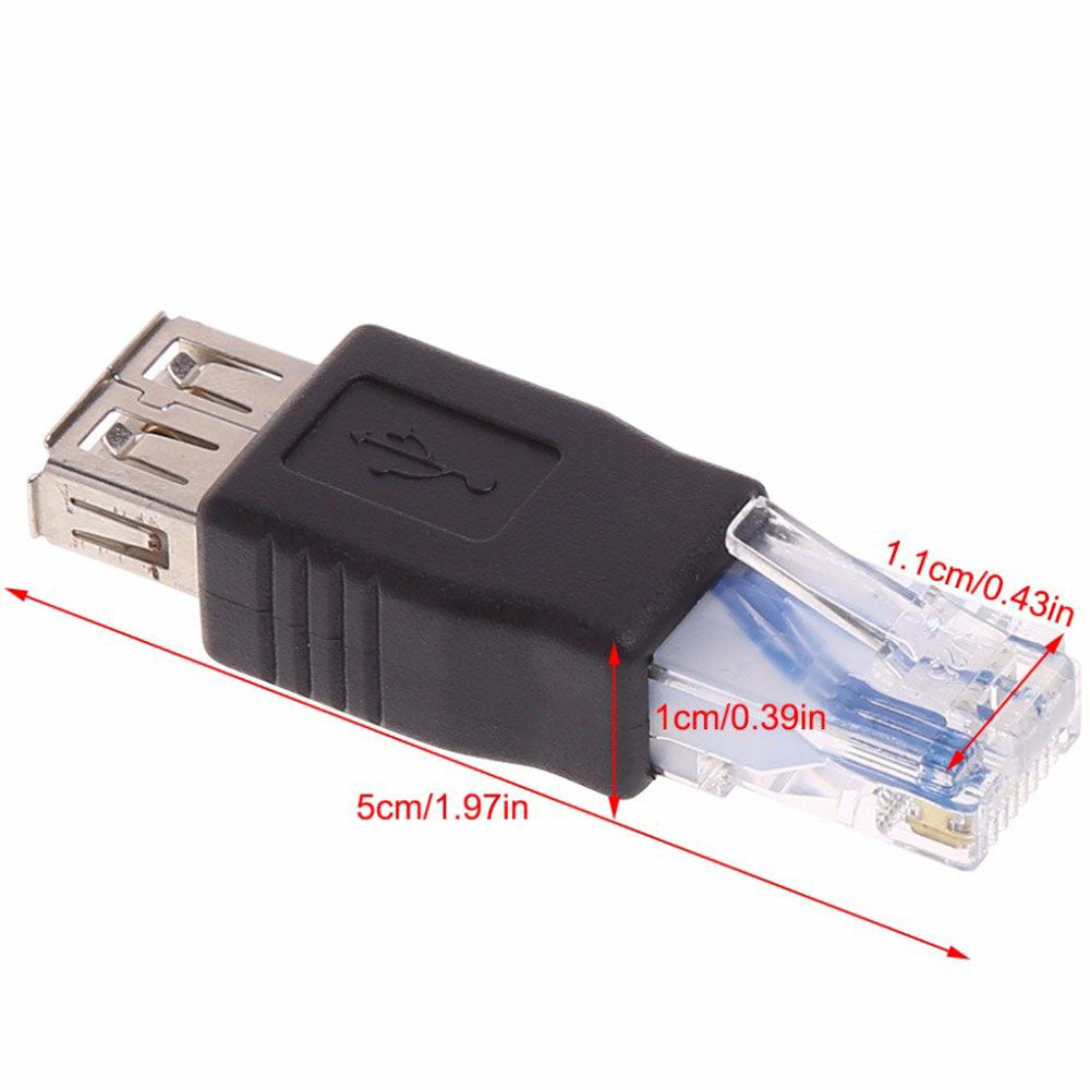 USB-A 2.0 Female to RJ45 Male Adapter Pack of 2 – USB to Ethernet Converter for ADSL Modem Router Surveillance Camera (Not a Network Card)