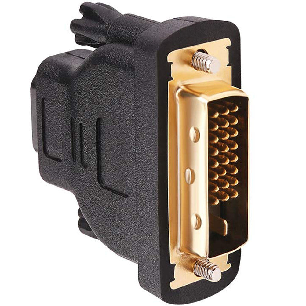 DVI-D 24+1 Male to HDMI-Compatible Female Adapter Bidirectional – 4K@30Hz 1080P Gold-Plated Thumbscrew for PC Monitor TV Gaming Console
