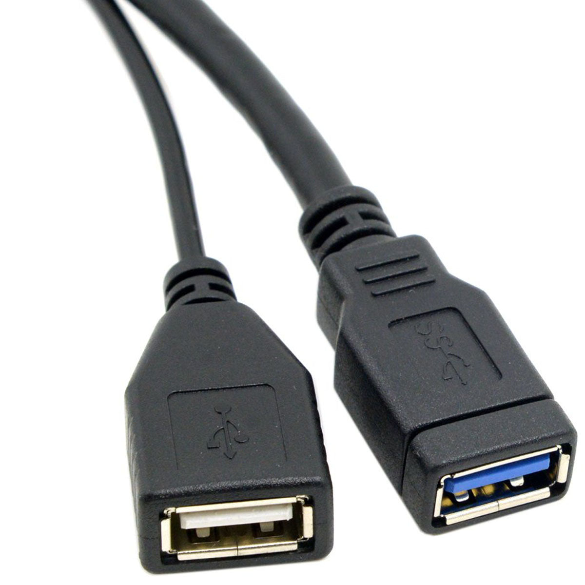 USB 3.0 Y Cable 1 Male to Dual Female Splitter – USB 3.0 Data & Power + USB 2.0 Power for 2.5" Portable Hard Drive 30cm