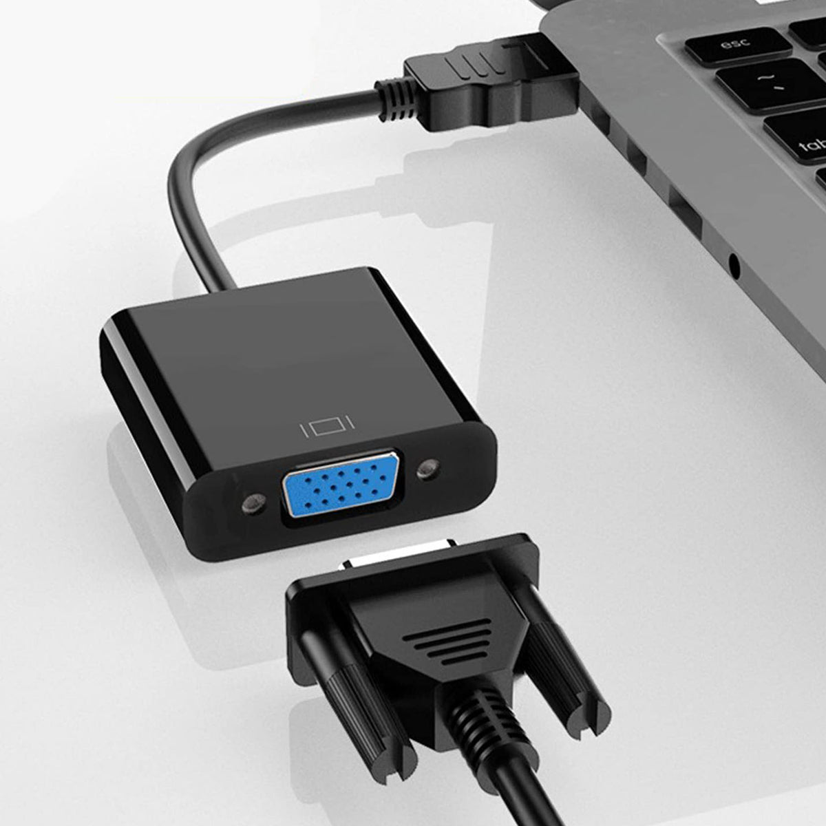 Gold-Plated Adapter with HDMI Male to VGA Female Connector – for PC, Laptop, Monitor & Projector