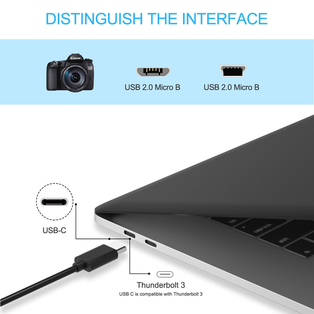 USB-C to Micro USB Cable – USB 2.0 480Mbps Data & Charging OTG for MacBook Samsung Galaxy Fire Tablet TV Stick Android (1ft / 3ft)