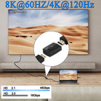 HDMI-Compatible Female to Mini HDMI-Compatible Female Coupler – 8K@60Hz 4K@120Hz 48Gbps Dual LED for Camera Monitor Projector