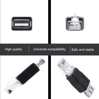 USB-A 2.0 Female to RJ45 Male Adapter – USB to Ethernet Plug Converter for ADSL Modem Router PoE Switch (Not a USB Network Card)