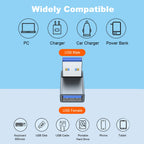 90 Degree USB-A Male to Female Adapter Up & Down Right Angle – USB 3.0 5Gbps 15W Charging Aluminum for PC Laptop Charger Power Bank