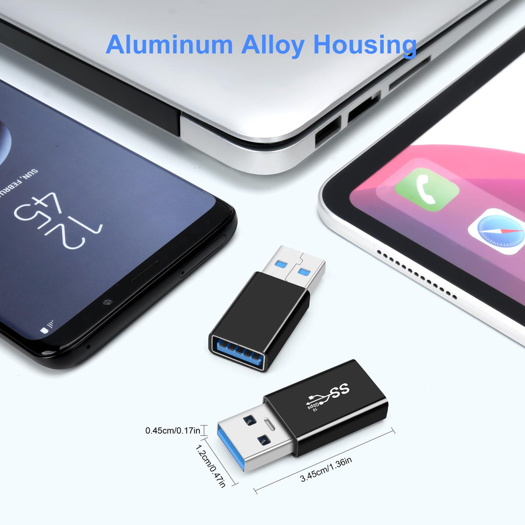 USB 3.0 Male to Female Extension Adapter USB-A Extender Connector Compatible with PC Laptop Flash Drive Wireless Mouse Keyboard