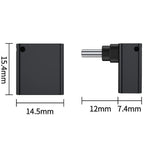 USB-C Male to USB-A Female Adapter 90° Up-Down Angle – USB 3.0 5Gbps 15W Aluminum Alloy with Lanyard Hole for USB-C Devices