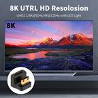 Mini HDMI-Compatible Male to Female Adapter Up & Down Angle – 8K@60Hz 4K@120Hz 48Gbps LED Indicator for Camera Camcorder