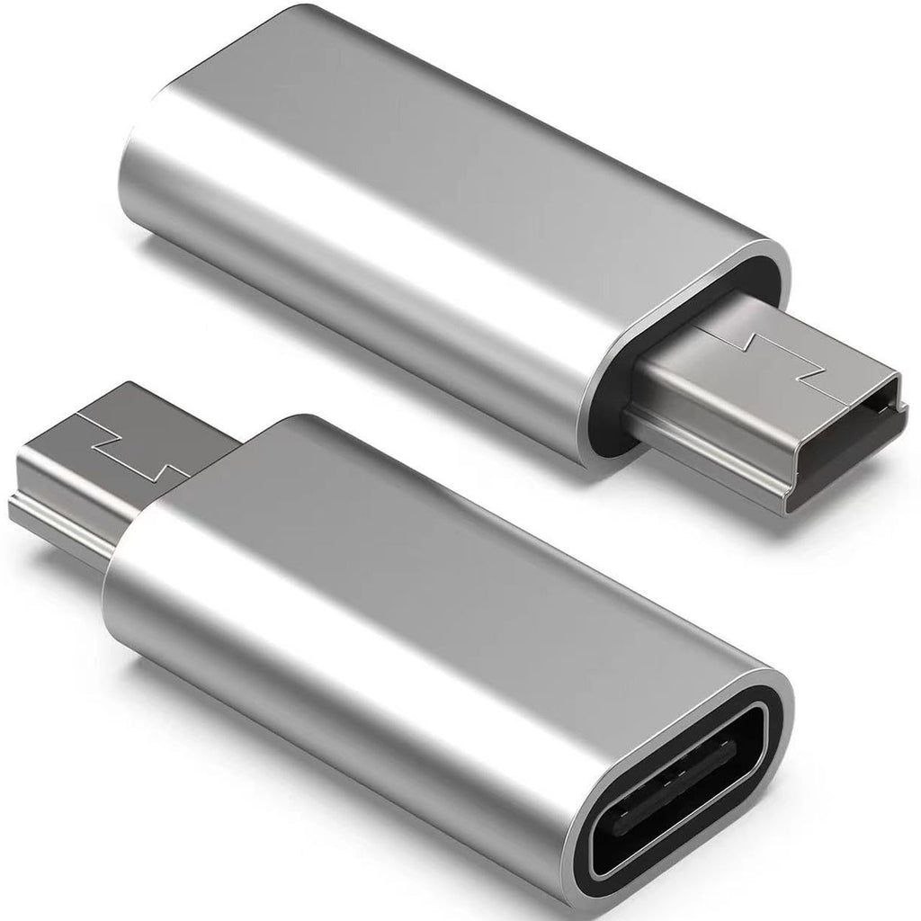 Mini USB to USB-C Adapter Mini USB 2.0 Male to Type-C Female – Compatible with PS3 Controller GoPro Digital Camera Dash Cam GPS