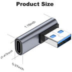 90 Degree USB C Female to USB Male Adapter Left and Right Angle Type C to USB A Charger Converter for iPhone Apple iWatch Watch Airpods iPad Air Mini and More