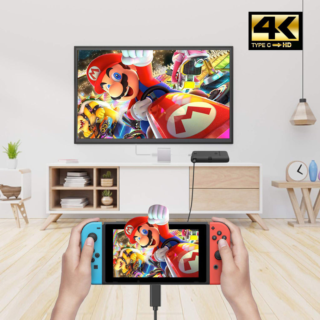 USB-C 3-in-1 Multiport Adapter – 4K@30Hz HDMI-Compatible + USB 3.0 5Gbps + 100W PD Charging Aluminum Alloy for DP Alt Mode USB-C Devices