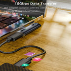 USB C Splitter with 100W Fast Charging Dual USB C Headphone and Charger Adapter Dongle for iPhone 16/15 Series iPad MacBook Galaxy S24/S23 and More (No for Power and Video Output)