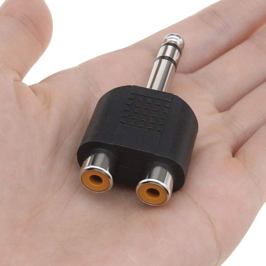 6.35mm (1/4 Inch) Stereo TRS Male to Dual RCA Female Adapter – Audio Splitter for Home Theater Amplifier DJ Mixer Speaker
